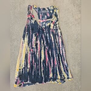 LIKE NEW Zadig & Voltaire Viscose Tank Tie Dye Skull Detail Raw Edges Small